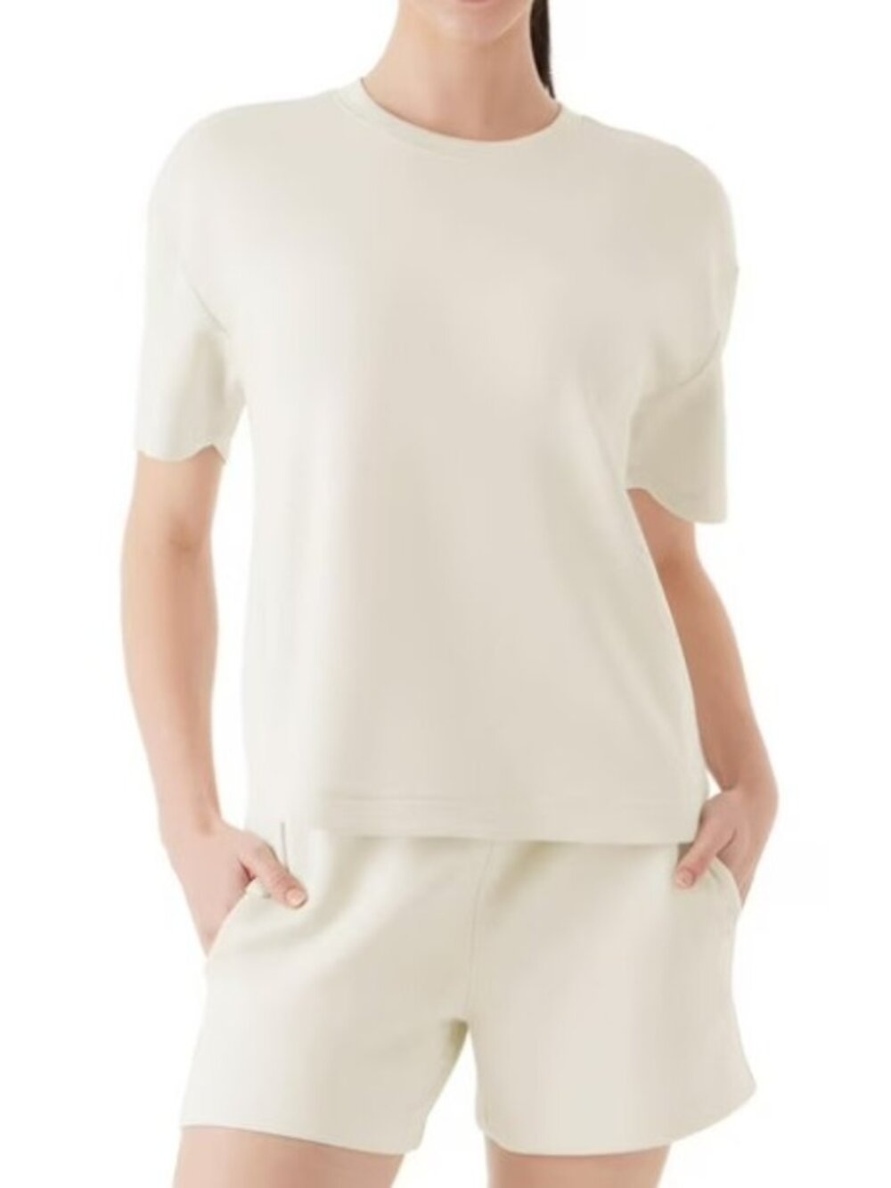 Member's Mark Womens Sandwash Short Sleeve Top-Cream- XL-NWT